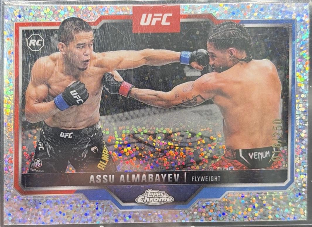 Assu Almabayev 2025 Topps Chrome UFC Base #182 Speckle Refractor