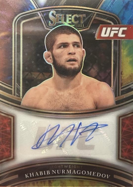Khabib Nurmagomedov 2021 Panini Select UFC Signatures #45 Tie Dye Prizms
