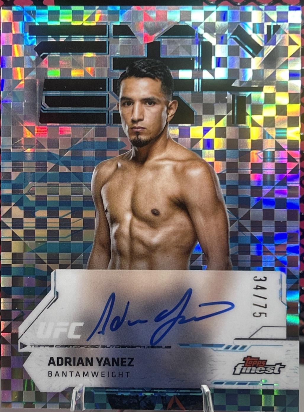 Adrian Yanez 2025 Topps Finest UFC Finest Autographs #FA-AY Blue Checkerboard Refractor