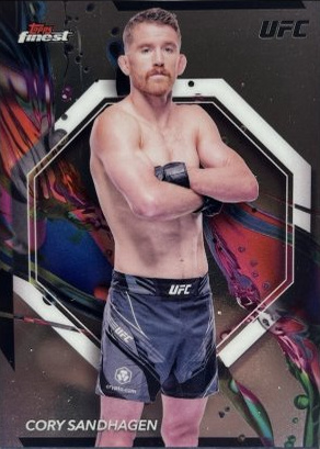 Cory Sandhagen 2024 Topps Finest UFC Base Common #21 Tangerine Glitter Refractor