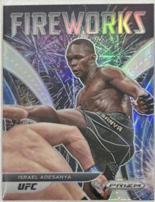 Israel Adesanya 2022 Panini Prizm UFC Fireworks #7 Silver