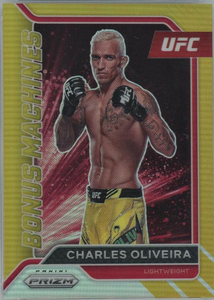 Charles Oliveira 2022 Panini Prizm UFC Bonus Machines #15 Gold