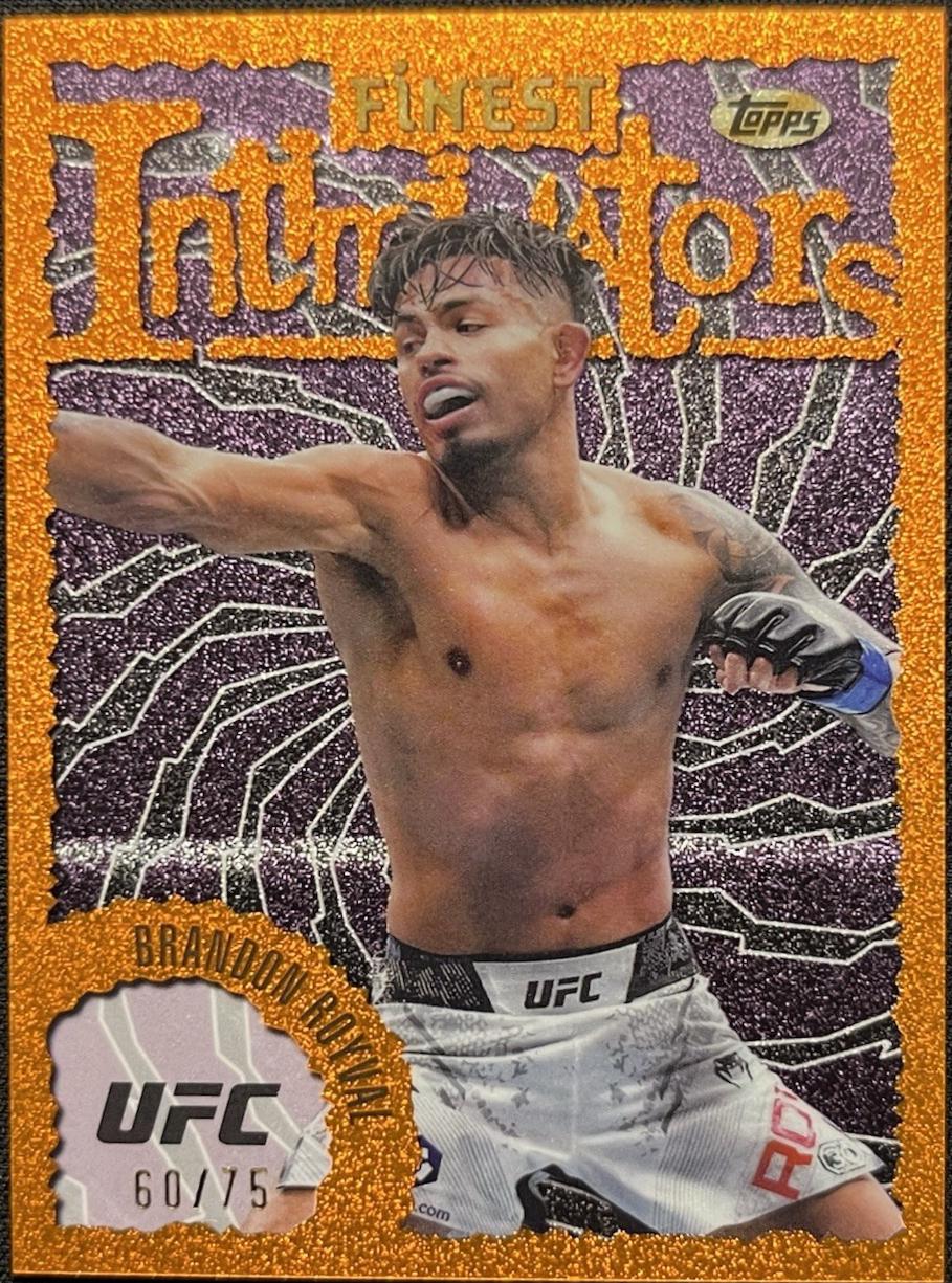 Brandon Royval 2024 Topps Finest UFC Intimidators #INT-30 Yellow Glitter Refractor