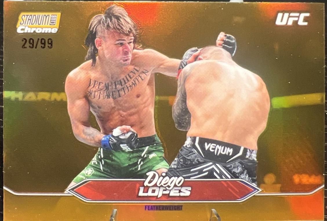 Diego Lopes 2025 Topps Stadium Club UFC Base Chrome #C-118 Orange Refractor
