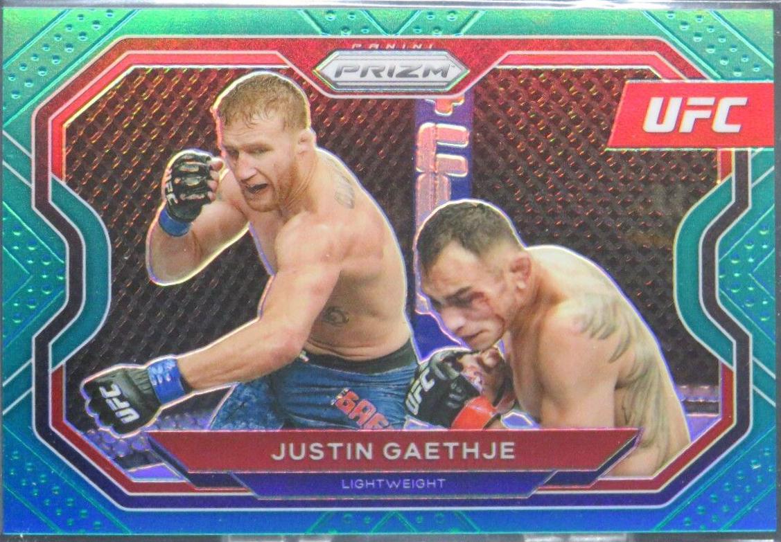 Justin Gaethje 2021 Panini Prizm UFC Base #141 Teal