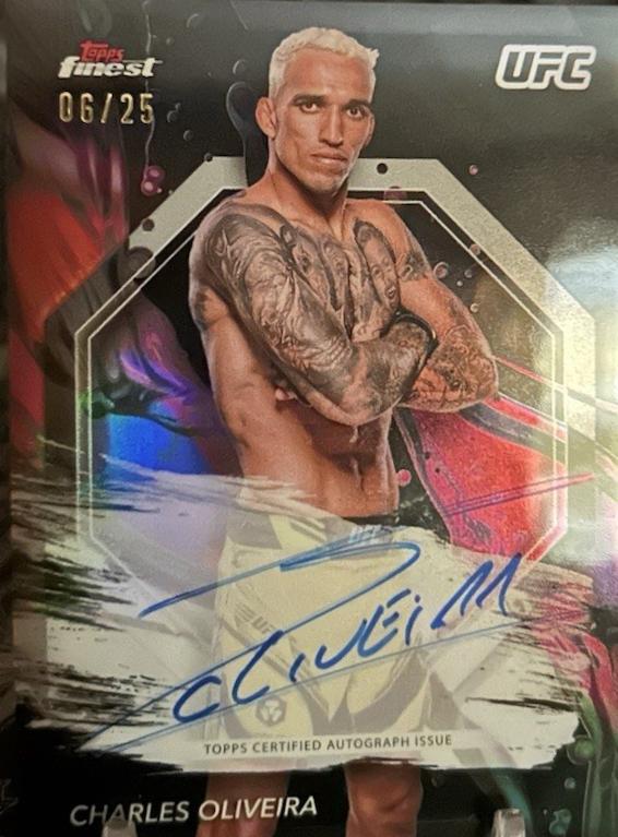 Charles Oliveira 2024 Topps Finest UFC Finest Autographs #FA-CSO Black Refractor