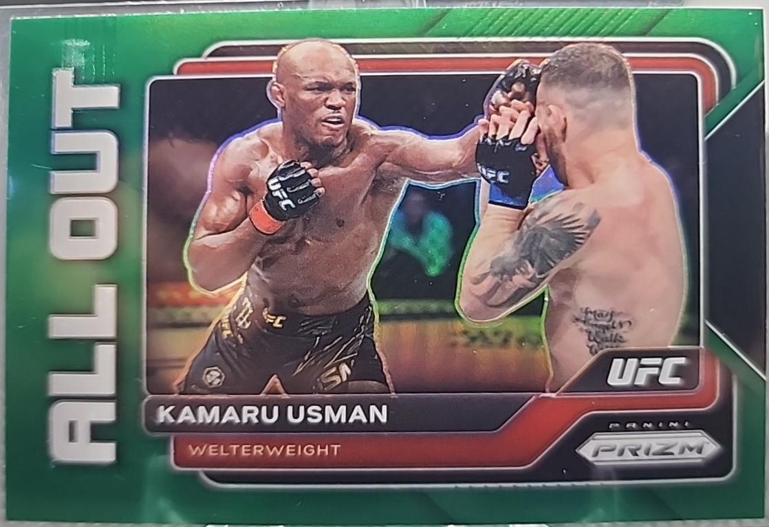 Kamaru Usman 2023 Panini Prizm UFC All Out #12 Green