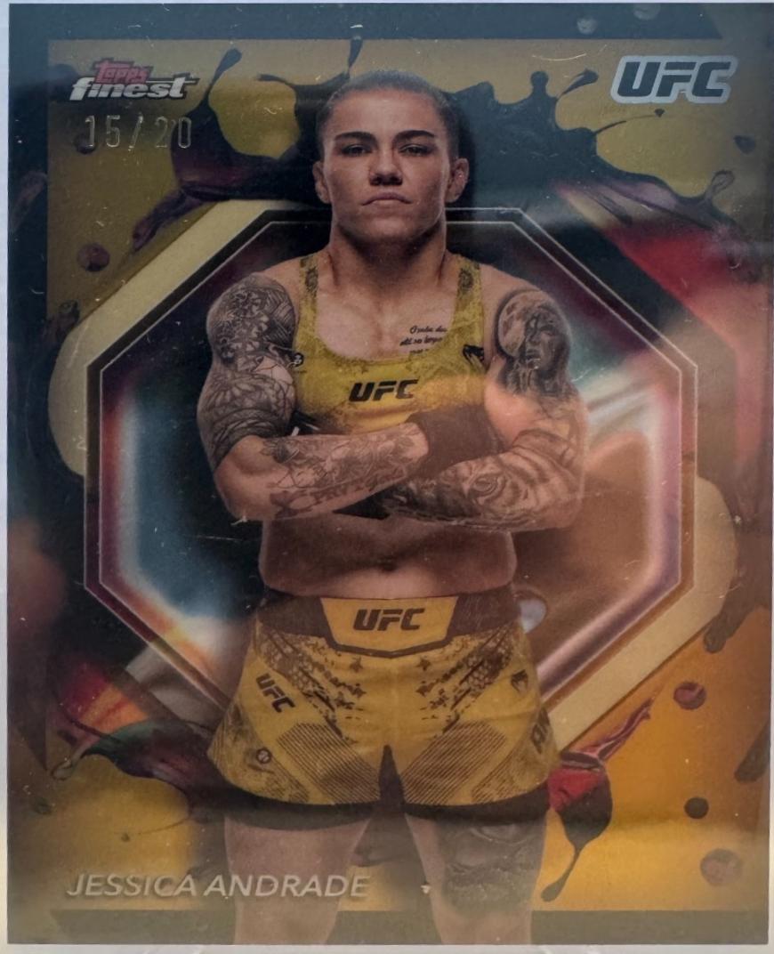 Jessica Andrade 2024 Topps Finest UFC Base Rare #213 Aqua Glitter Refractor