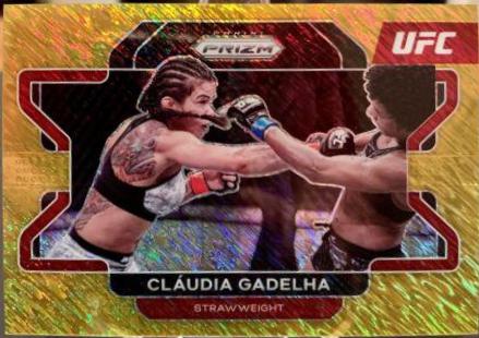 Claudia Gadelha 2022 Panini Prizm UFC Base #19 Gold Shimmer