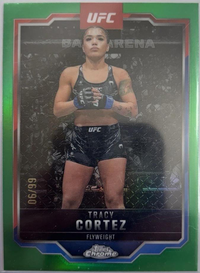 Tracy Cortez 2025 Topps Chrome UFC Base #134 Green Refractor