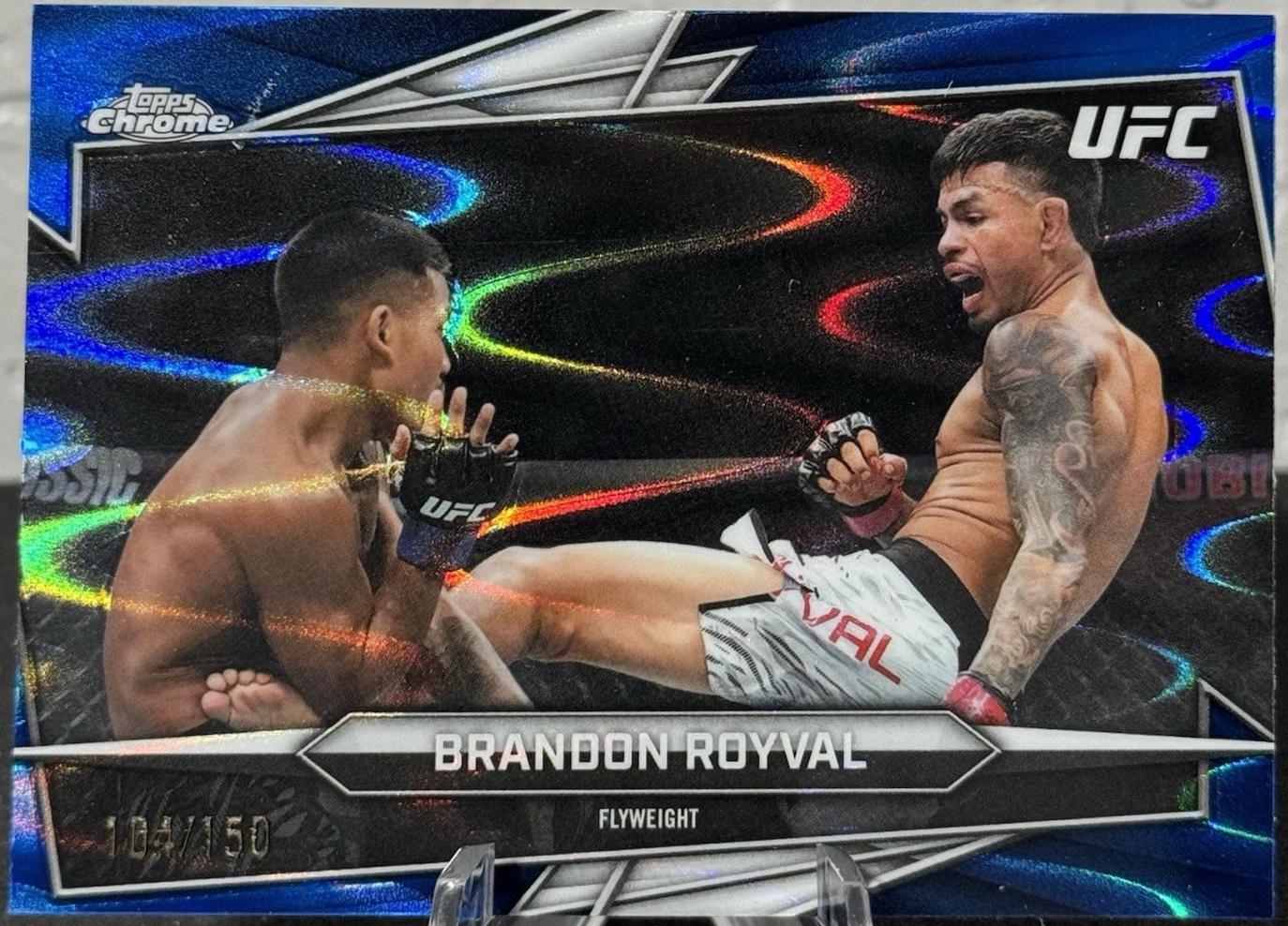 Brandon Royval 2026 Topps Chrome UFC Base #54 Blue Ray Wave Refractor