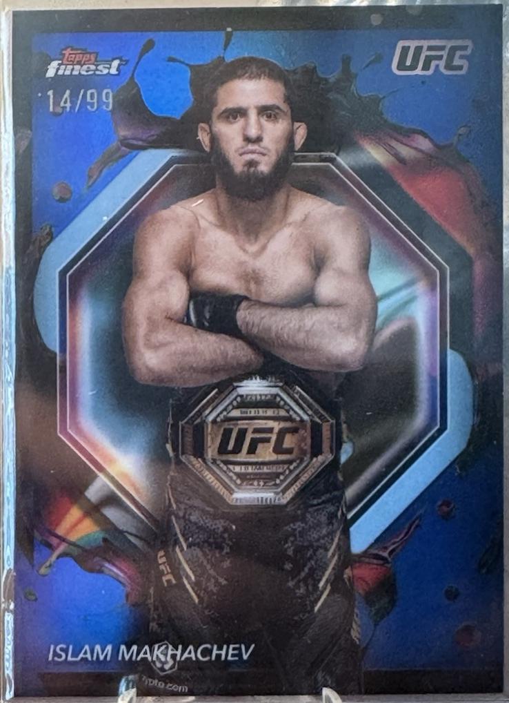 Islam Makhachev 2024 Topps Finest UFC Base Rare #293 Blue Refractor