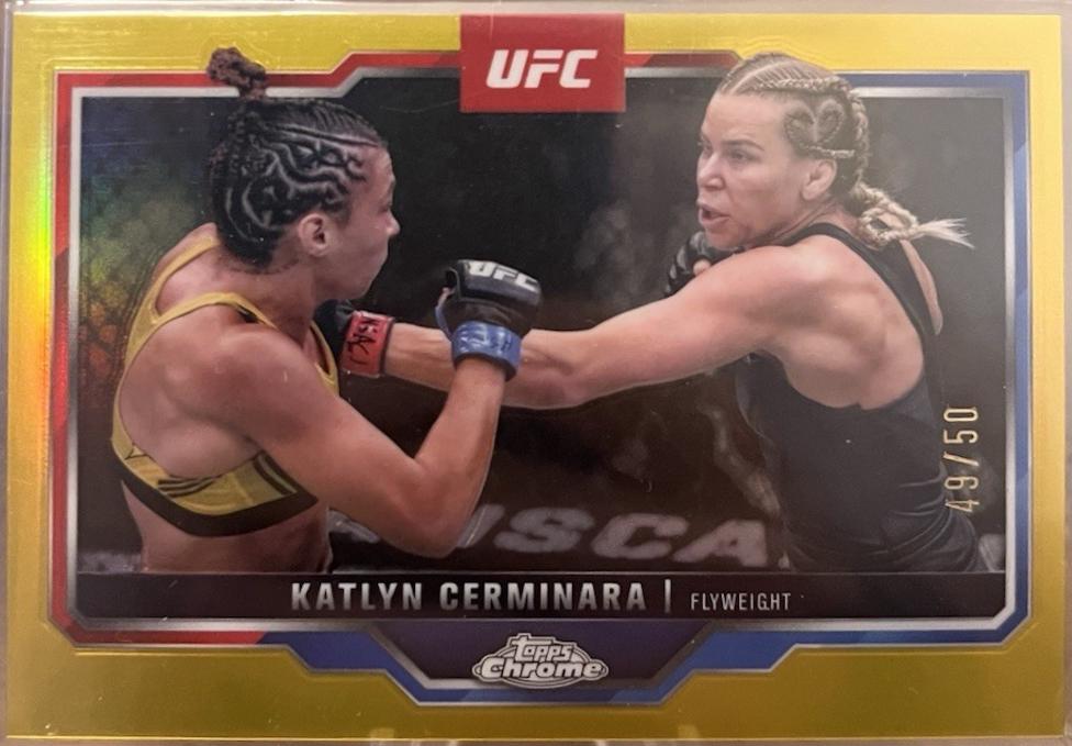 Katlyn Cerminara 2025 Topps Chrome UFC Base #114 Gold Refractor
