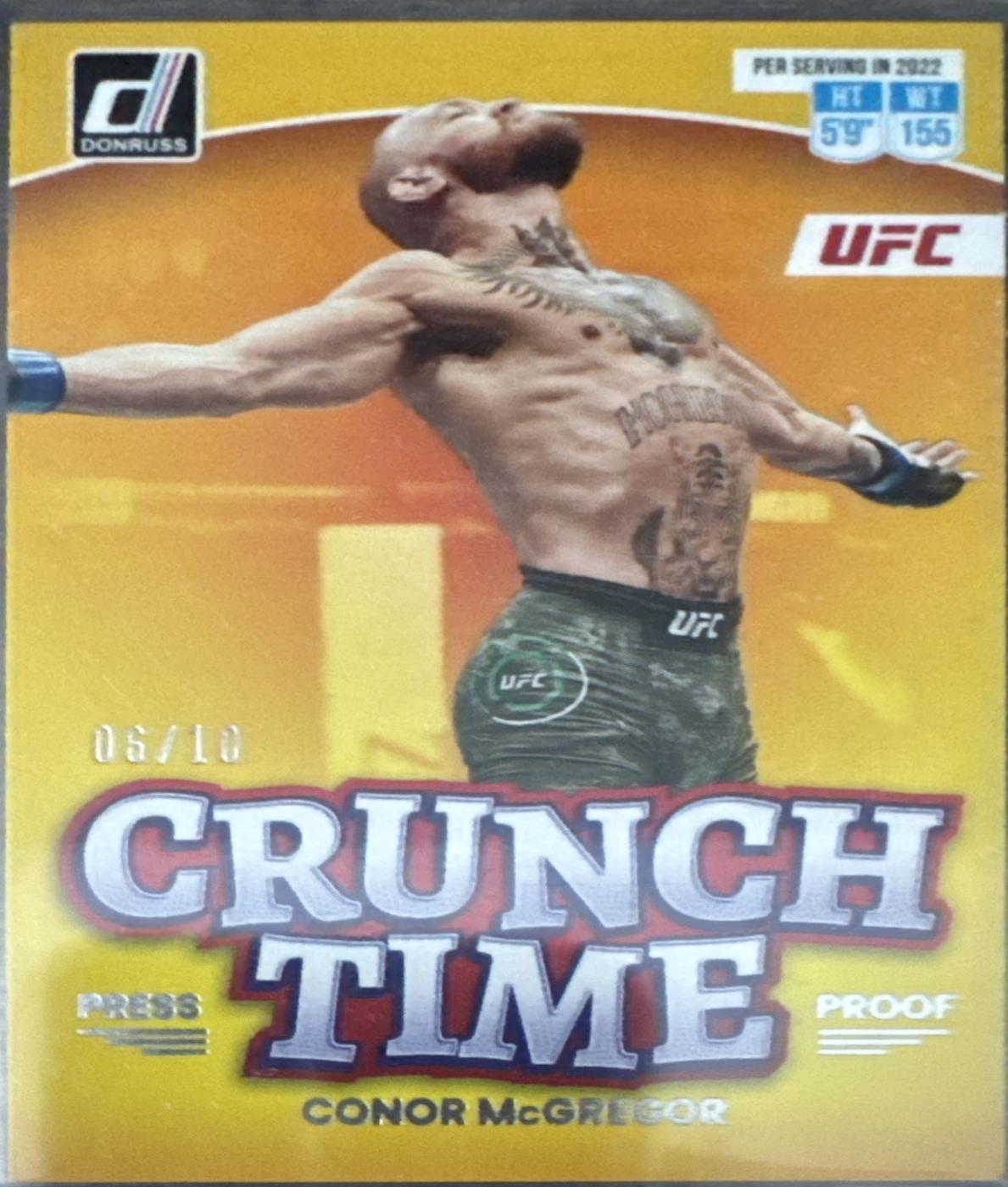 Conor McGregor 2023 Panini Donruss UFC Crunch Time #18 Press Proof Gold