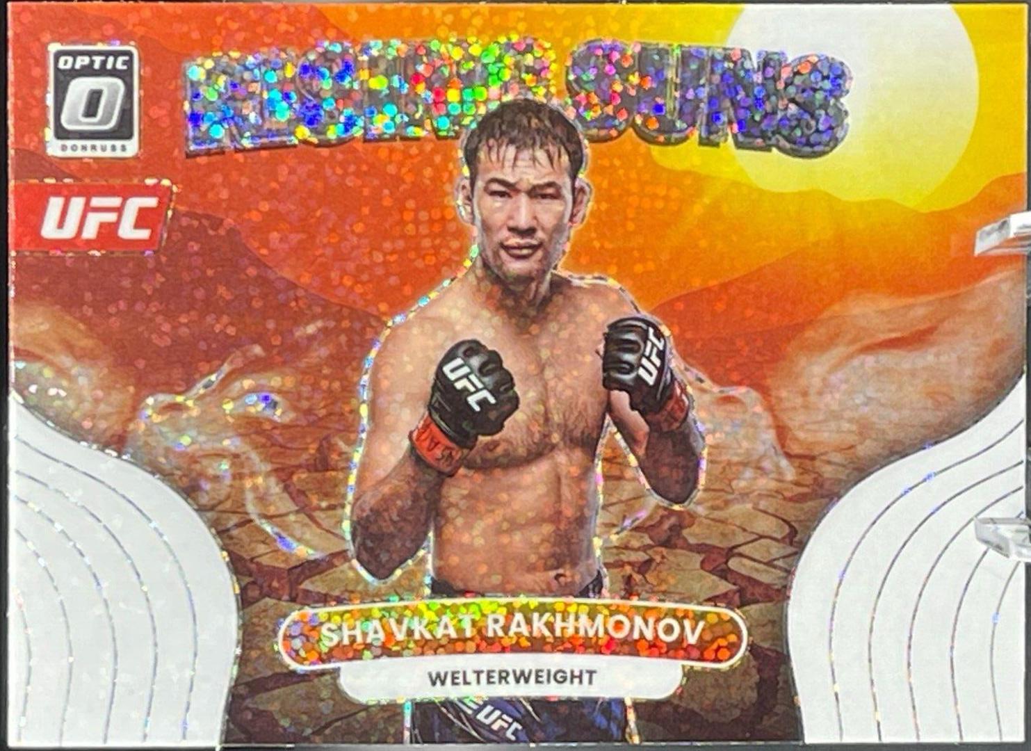 Shavkat Rakhmonov 2023 Panini Donruss Optic UFC Rising Suns #10 White Sparkle