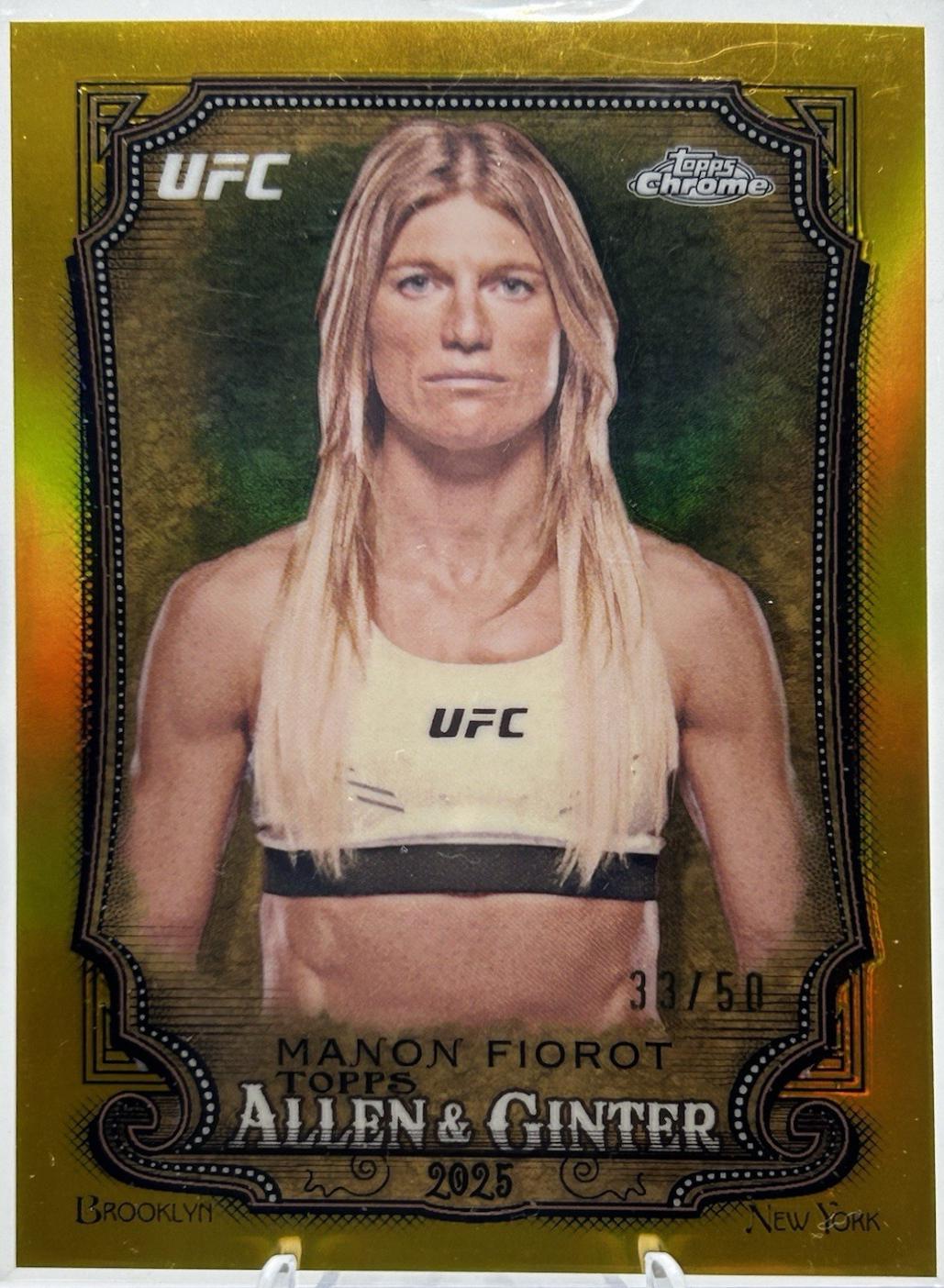 Manon Fiorot 2025 Topps Chrome UFC Allen & Ginter #AAG-9 Gold Refractor