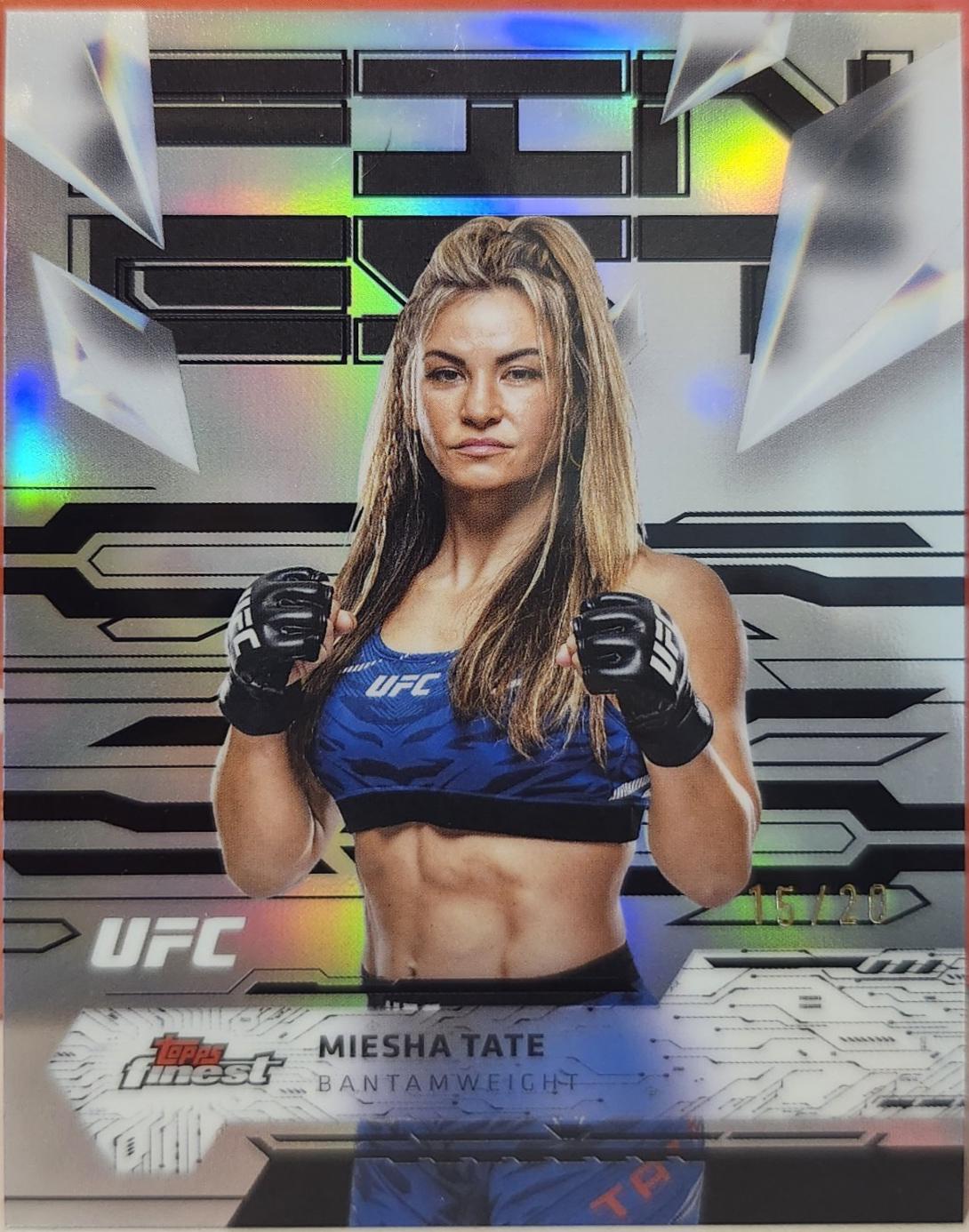 Miesha Tate 2025 Topps Finest UFC Base Uncommon #165 Black Refractor