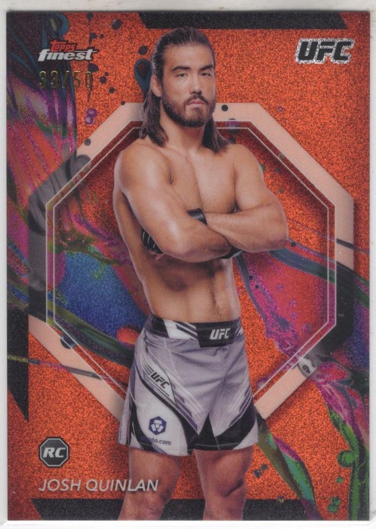 Josh Quinlan 2024 Topps Finest UFC Base Common #20 Tangerine Glitter Refractor