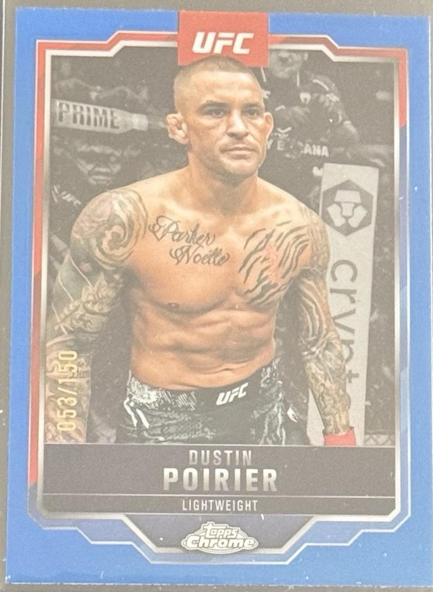 Dustin Poirier 2025 Topps Chrome UFC Base #7 Blue Refractor