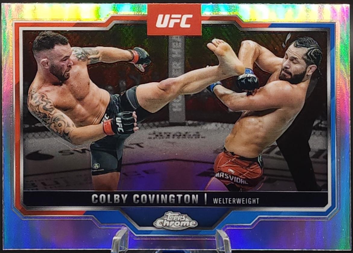 Colby Covington 2025 Topps Chrome UFC Base #154 Refractor