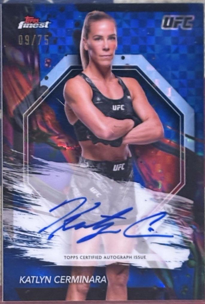 Katlyn Cerminara 2024 Topps Finest UFC Finest Autographs #FA-KCA Blue Checkerboard Refractor
