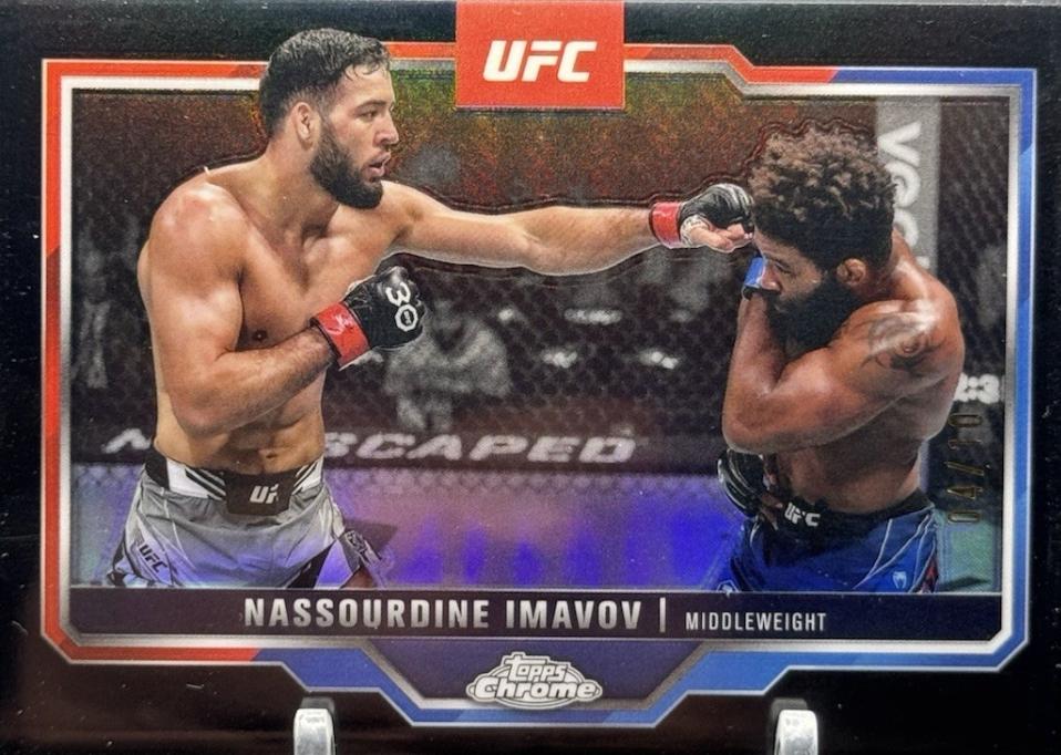 Nassourdine Imavov 2025 Topps Chrome UFC Base #155 Black Refractor