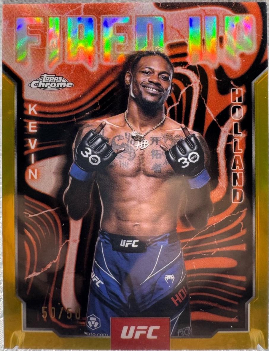 Kevin Holland 2025 Topps Chrome UFC Fired Up #FUP-23 Gold Refractor