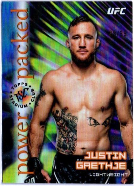 Justin Gaethje 2025 Topps Stadium Club UFC Power Packed #PD-4 Black