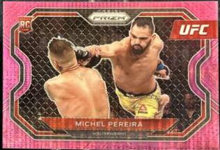 Michel Pereira 2021 Panini Prizm UFC Base #183 Pink Pulsar