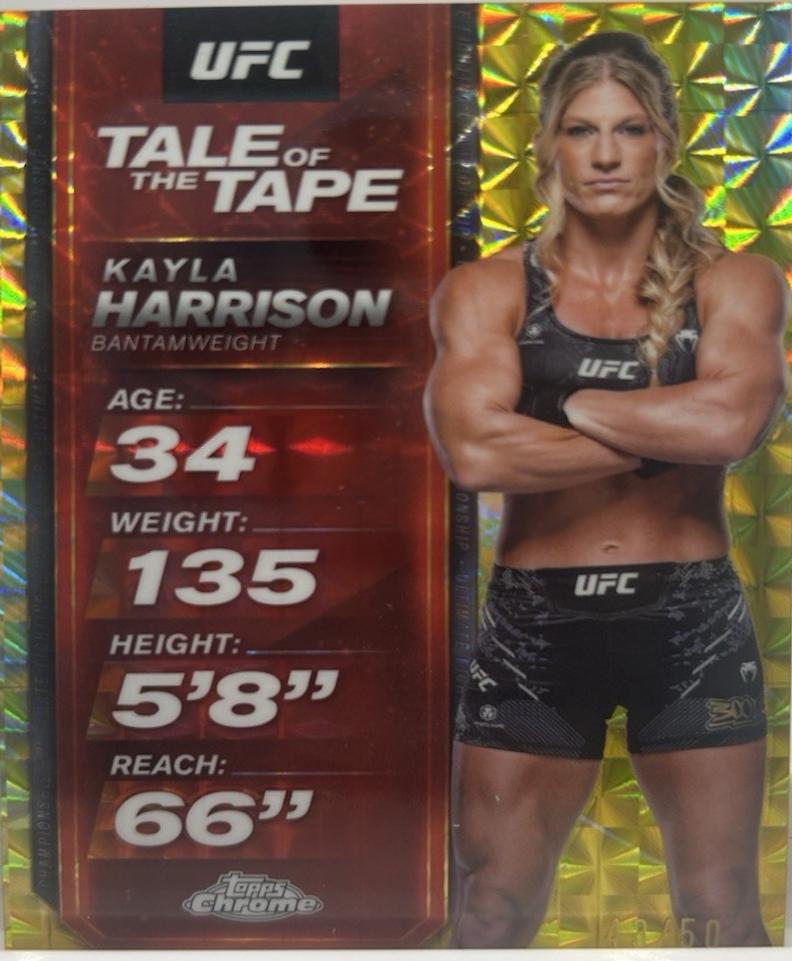Kayla Harrison 2025 Topps Chrome UFC Tale of the Tape #TTT-7 Geometric Gold Refractor