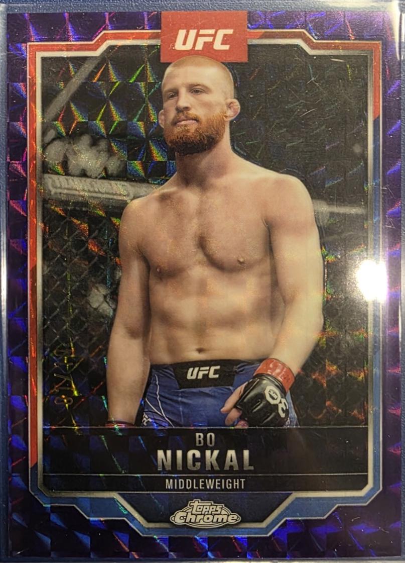 Bo Nickal 2025 Topps Chrome UFC Base #76 Purple Geometric Refractor