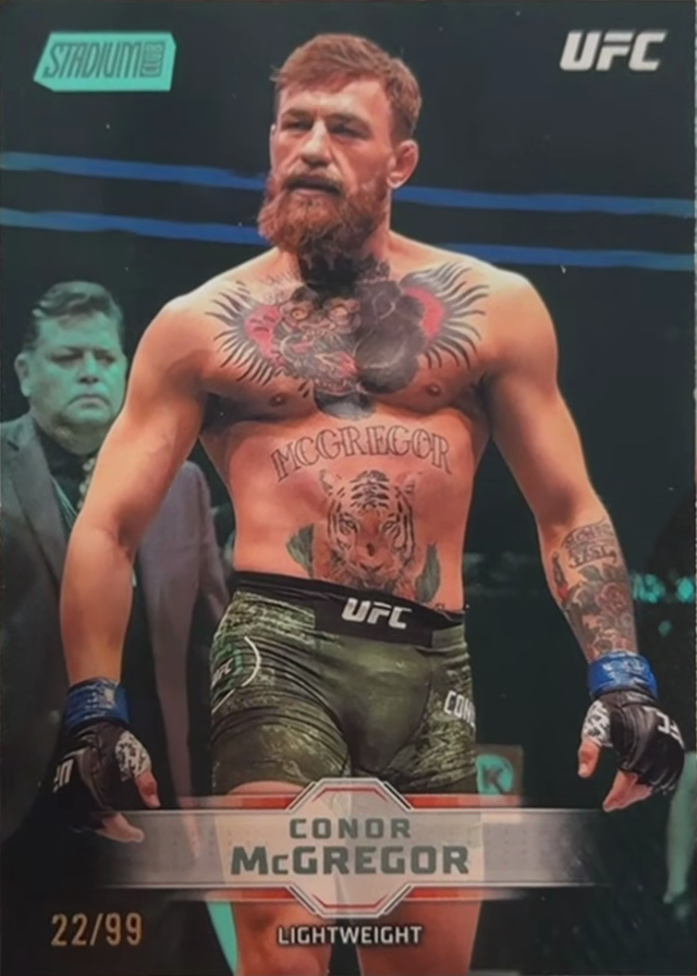 Conor McGregor 2026 Topps Stadium Club UFC Base #5 Gold Rainbow Foilboard