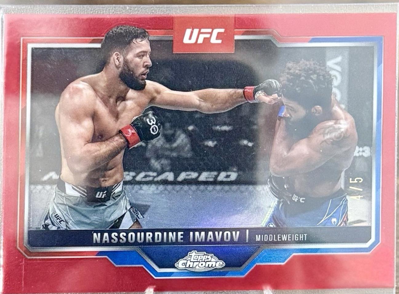Nassourdine Imavov 2025 Topps Chrome UFC Base #155 Red Refractor