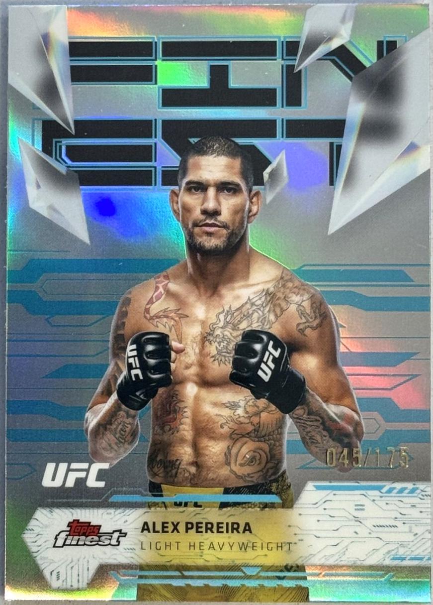 Alex Pereira 2025 Topps Finest UFC Base Uncommon #183 Blue Refractor