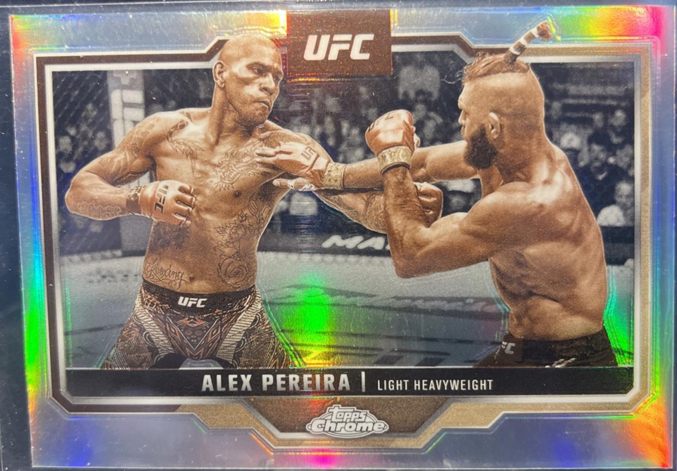 Alex Pereira 2025 Topps Chrome UFC Base #2 Sepia Refractor