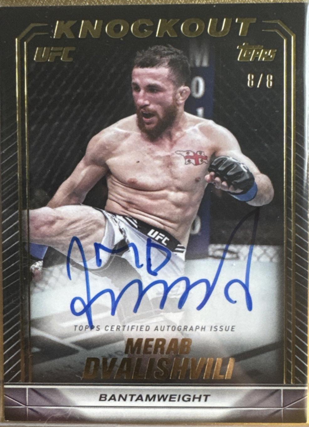 Merab Dvalishvili 2024 Topps Knockout UFC Knockout Autographs #KNA-MDI Gold