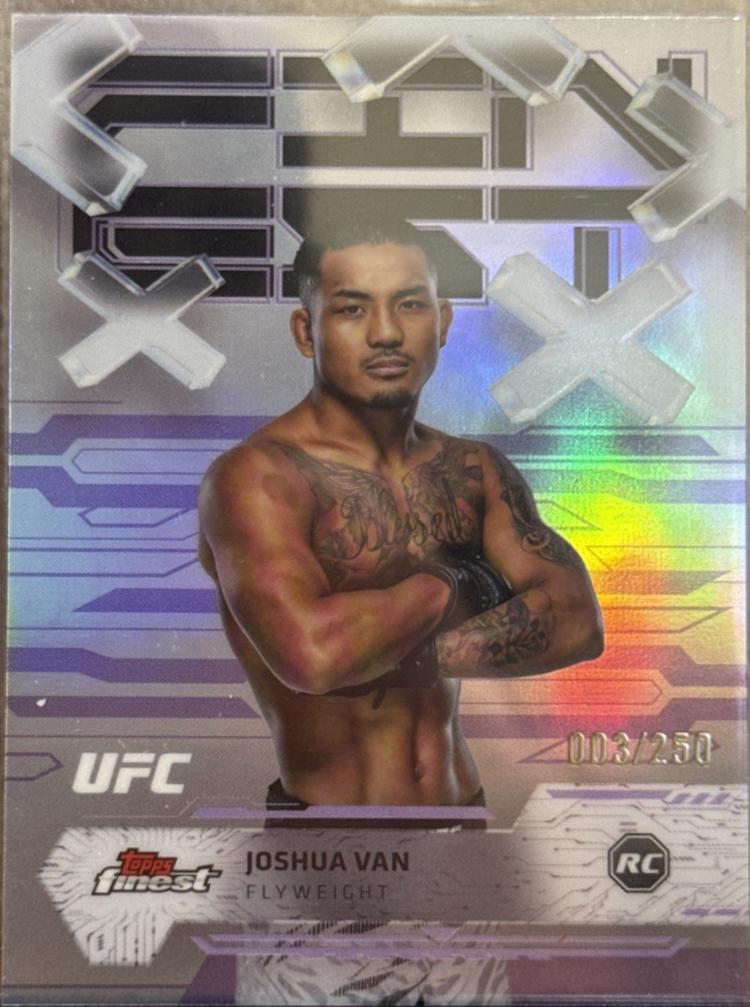 Joshua Van 2025 Topps Finest UFC Base Common #78 Blue Refractor