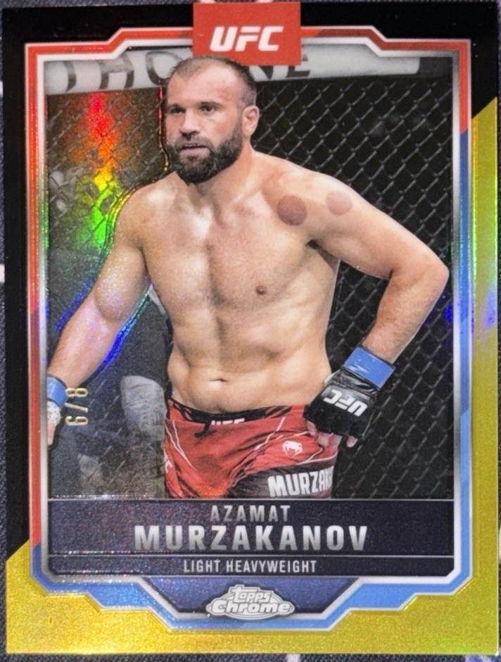 Azamat Murzakanov 2025 Topps Chrome UFC Base #168 Black & Gold Refractor