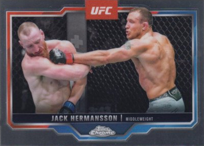 Jack Hermansson 2025 Topps Chrome UFC Base #191 Red & Blue Refractor