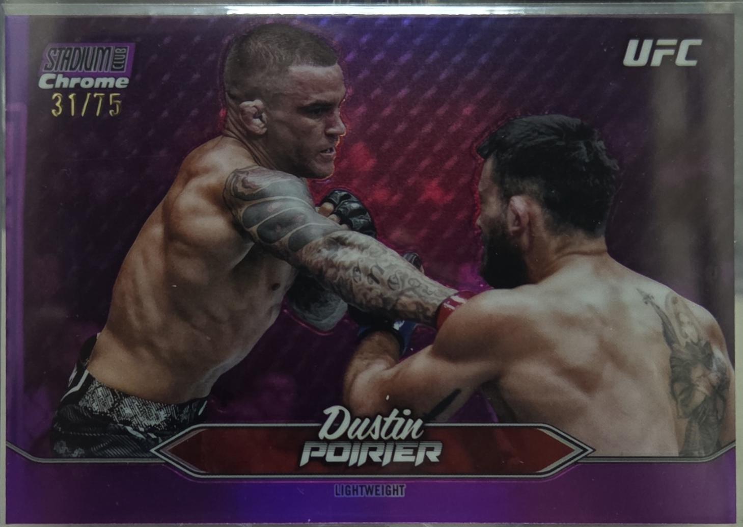 Dustin Poirier 2025 Topps Stadium Club UFC Base Chrome #C-138 Purple Refractor