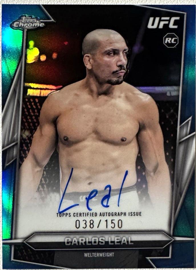 Carlos Leal 2026 Topps Chrome UFC Base Autographs #BAV-CL Blue Refractor