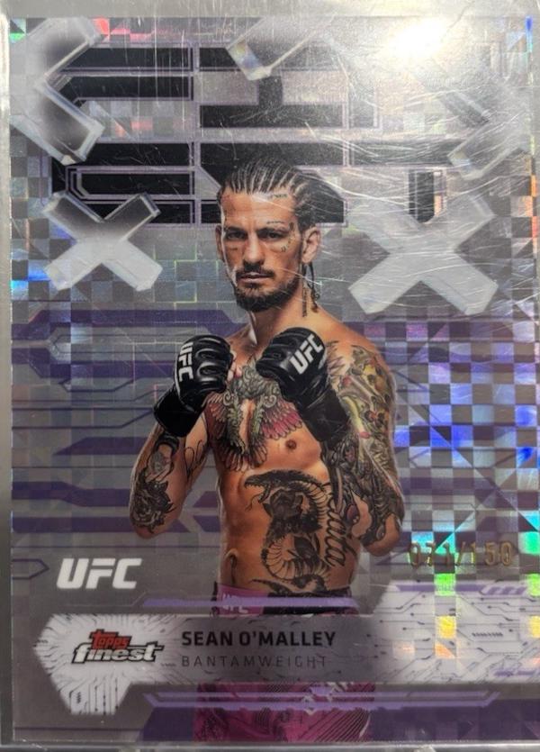 Sean O'Malley 2025 Topps Finest UFC Base Common #15 Purple Checkerboard Refractor