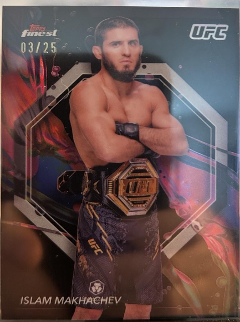 Islam Makhachev 2024 Topps Finest UFC Base Common #63 Black Refractor