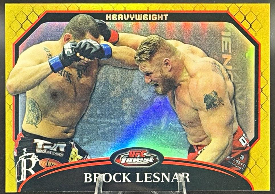 Brock Lesnar 2011 Topps Finest UFC Base #56 Gold Refractor