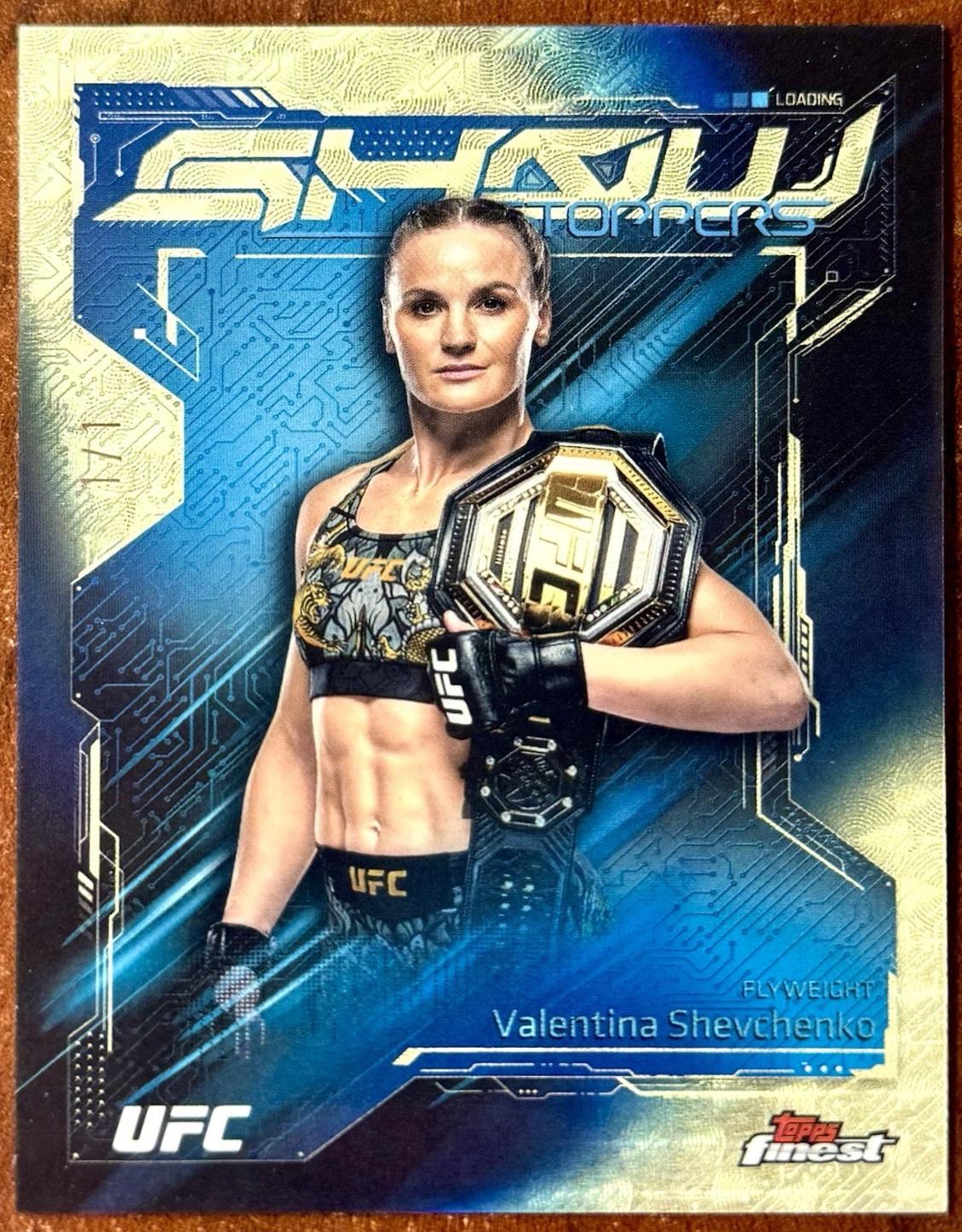 Valentina Shevchenko 2025 Topps Finest UFC Showstoppers #SS-21 Superfractor