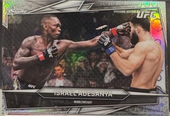Israel Adesanya 2026 Topps Chrome UFC Base #197 UFC Glove Refractor
