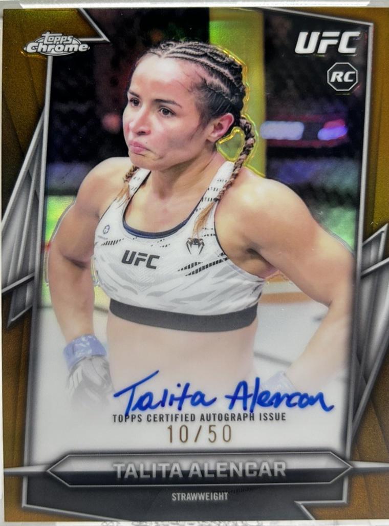 Talita Alencar 2026 Topps Chrome UFC Base Autographs #BAV-TA Gold Refractor