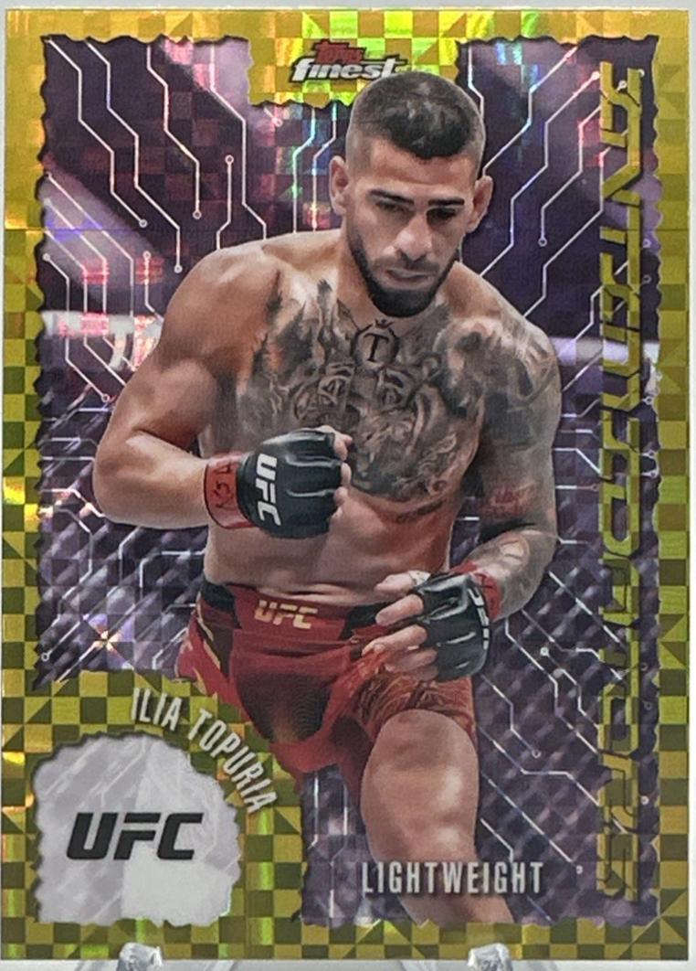 Ilia Topuria 2025 Topps Finest UFC Intimidators #IT-3 Checkerboard Refractor