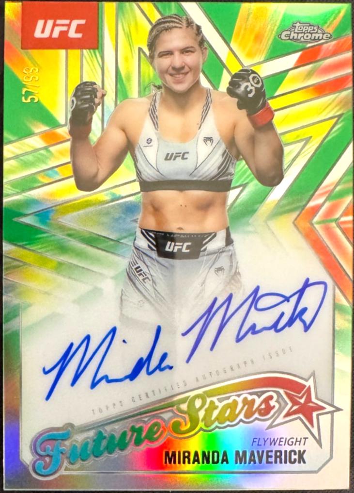 Miranda Maverick 2025 Topps Chrome UFC Future Stars Autographs #FSA-MM Green Refractor