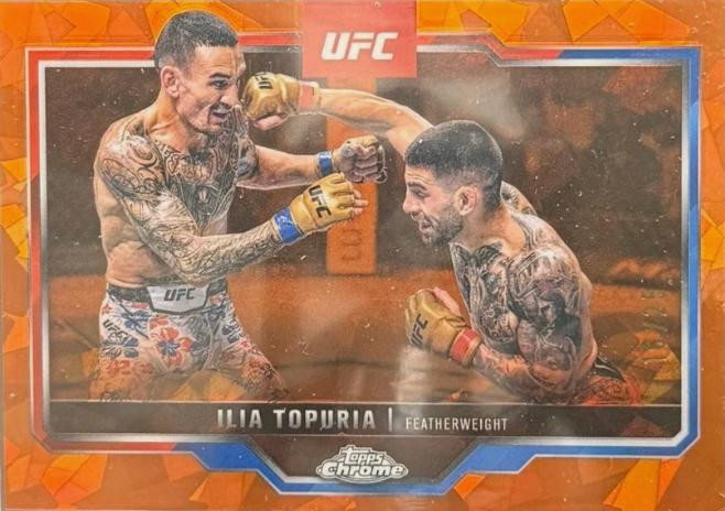Ilia Topuria 2025 Topps Chrome Sapphire UFC Base Sapphire #43 Orange Sapphire